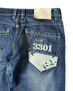NAVY RAW G-STAR RAW STRAIGHT FIT LOGO DENIM
