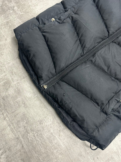 BLACK/GREY VINTAGE NIKE RETRO DOWN PUFFER VEST - 2000s - M/L