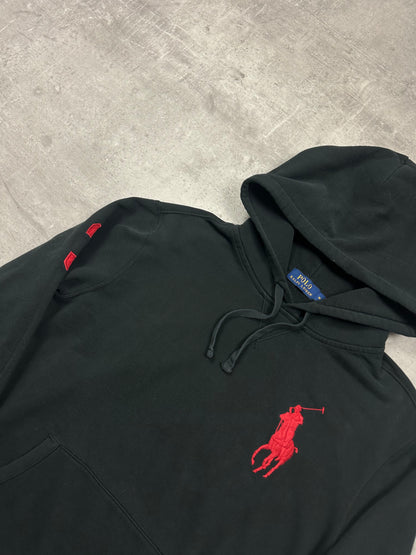 BLACK/RED POLO RALPH LAUREN BIG PONY HOODIE - M/L