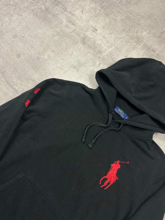 BLACK/RED POLO RALPH LAUREN BIG PONY HOODIE - M/L