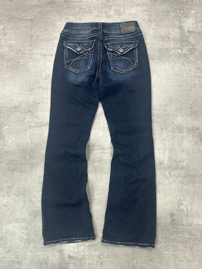 NAVY VINTAGE Y2K MISS ME STYLE BOOTCUT DENIM - 2000s - S