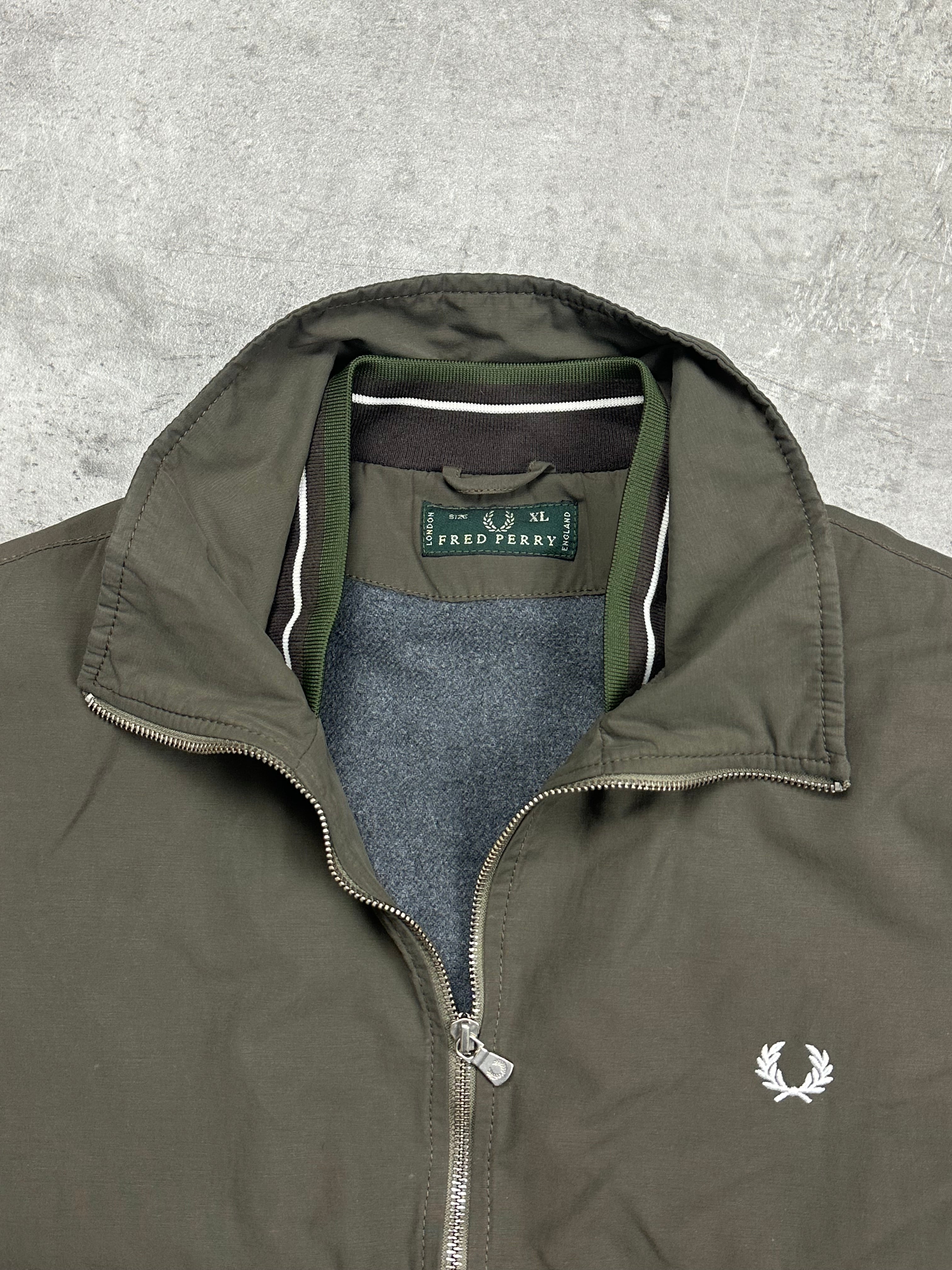 OLIVE VINTAGE FRED PERRY BOMBER JACKET - 2000s - L
