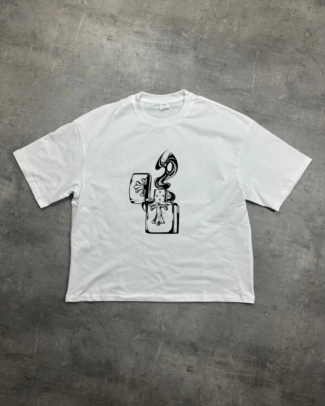 WHITE CHROME VIBES GRAPHIC T-SHIRT