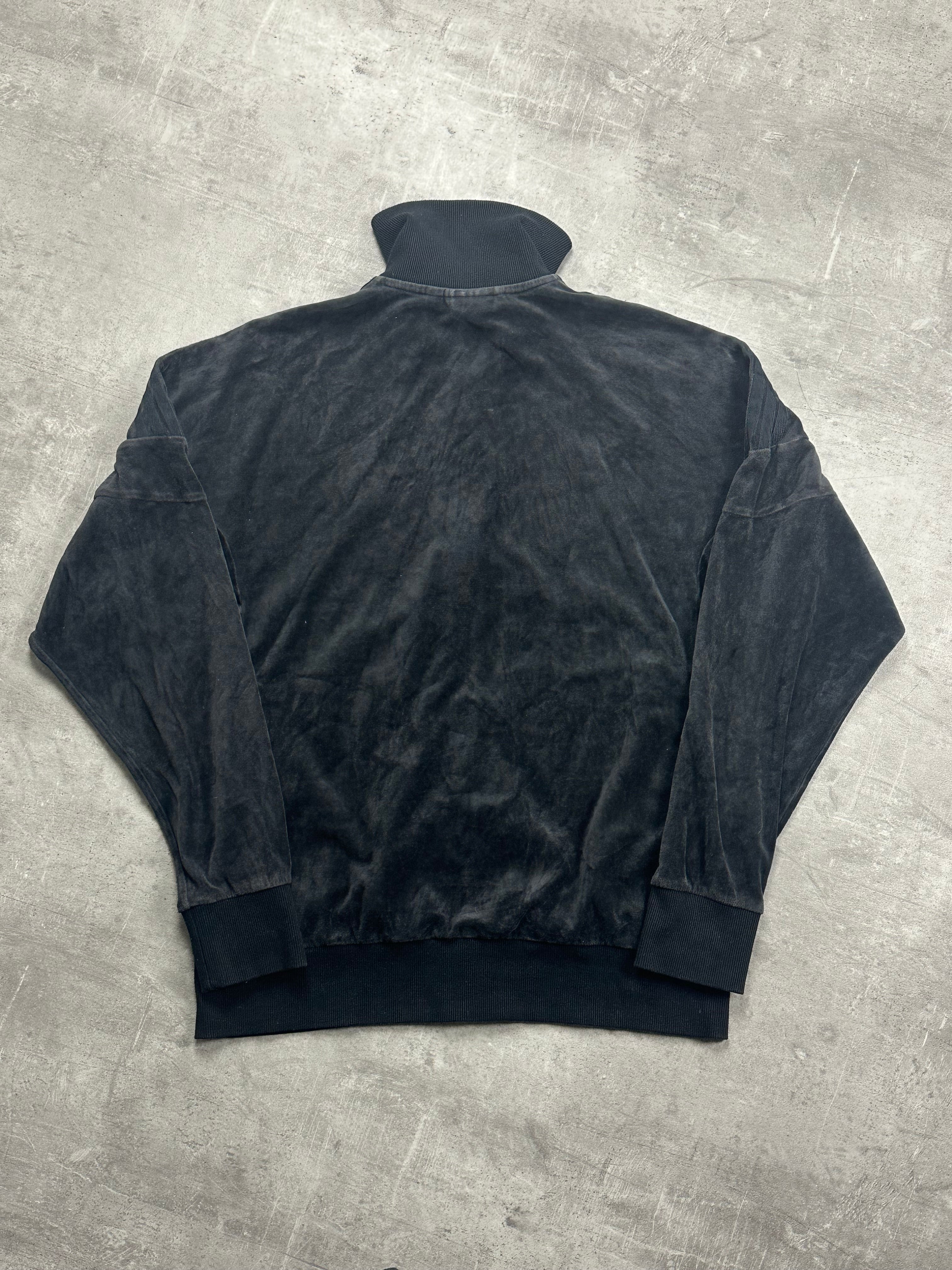 BLACK VINTAGE ADIDAS FIREBIRD VELOUR TRACKJACKET - 2000s - L