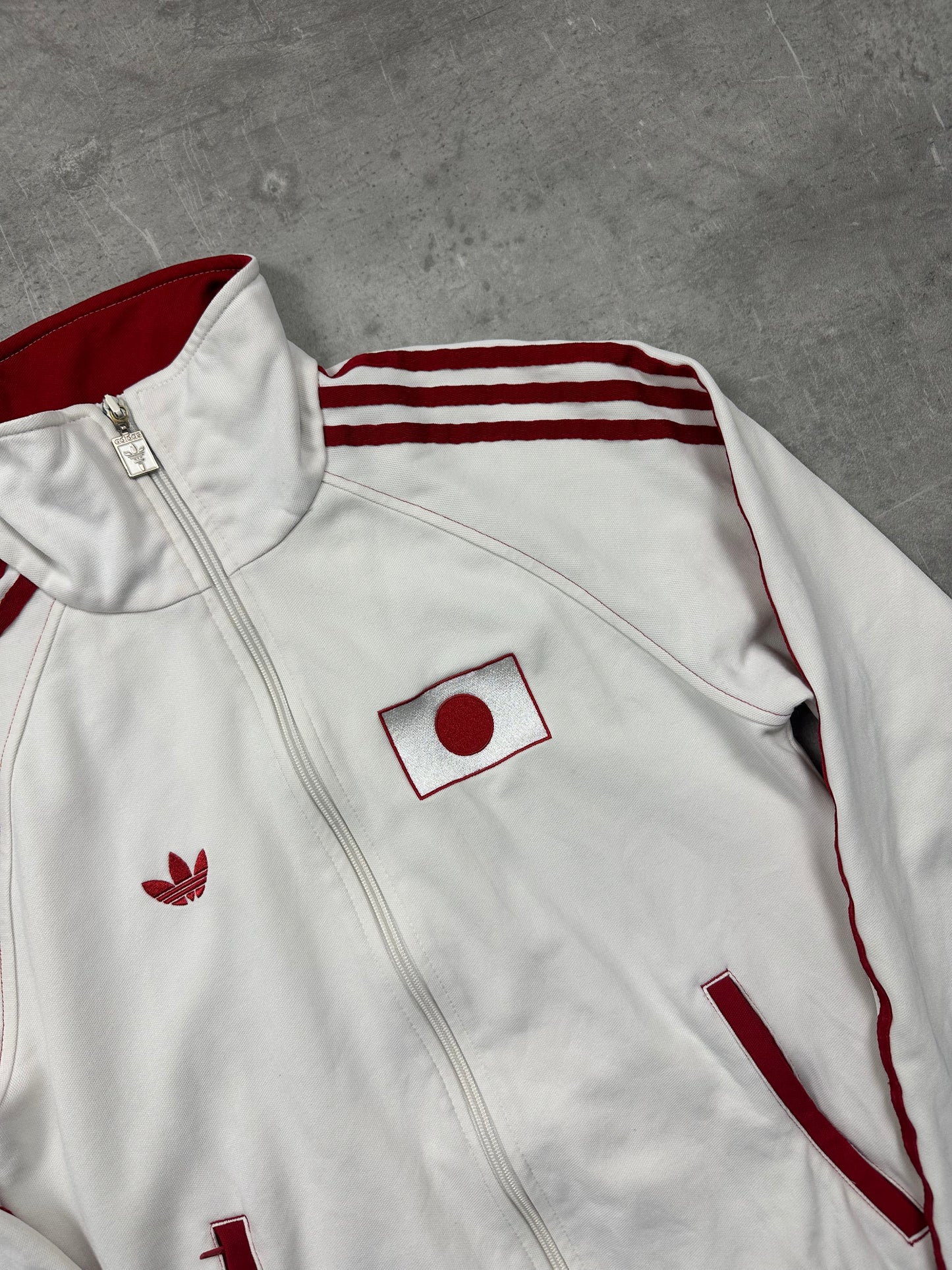WHITE/RED VINTAGE ADIDAS FIREBIRD JAPAN TRACKJACKET VERY RARE - 2000s - S/M