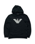 BLACK ARMANI BIG LOGO HOODIE