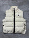 CREAM/NAVY POLO SPORT DOWN PUFFER VEST - 2000s - M/L