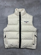 CREAM/NAVY POLO SPORT DOWN PUFFER VEST - 2000s - M/L