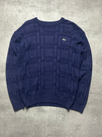 NAVY LACOSTE CABLE KNIT - S/M