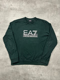 GREEN/BLACK VINTAGE EA7 ARMANI SWEATER - S/M