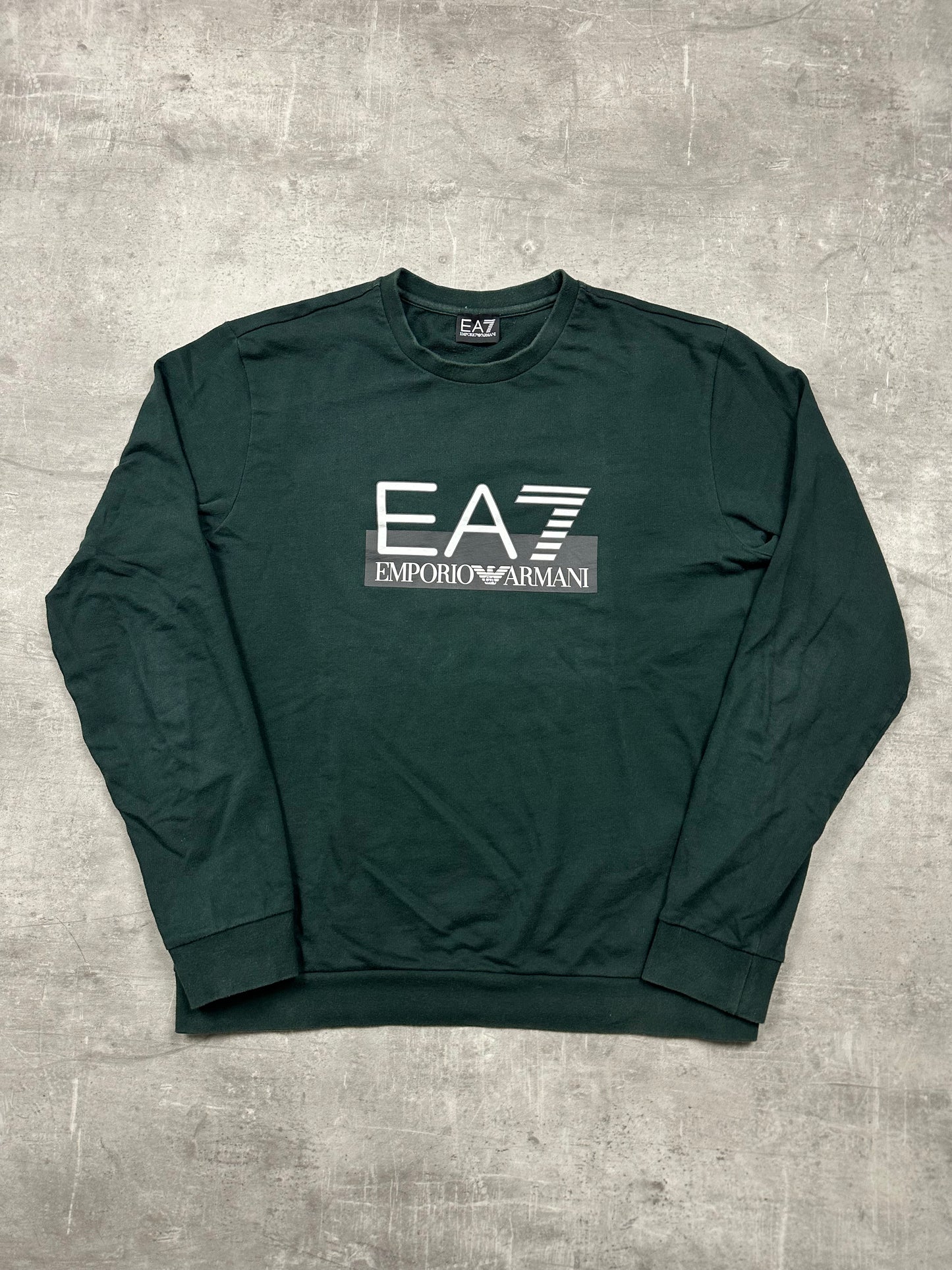 GREEN/BLACK VINTAGE EA7 ARMANI SWEATER - S/M