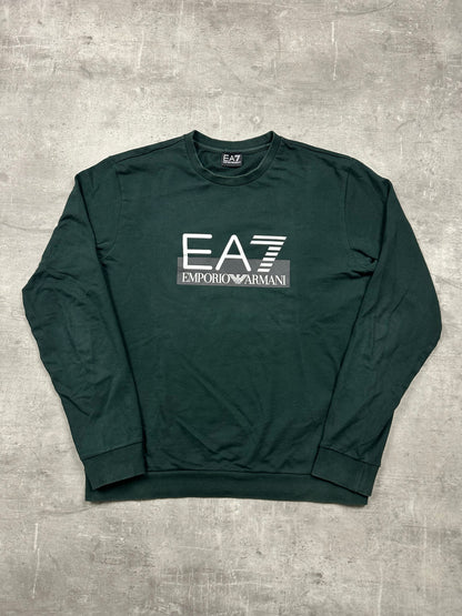 GREEN/BLACK VINTAGE EA7 ARMANI SWEATER - S/M