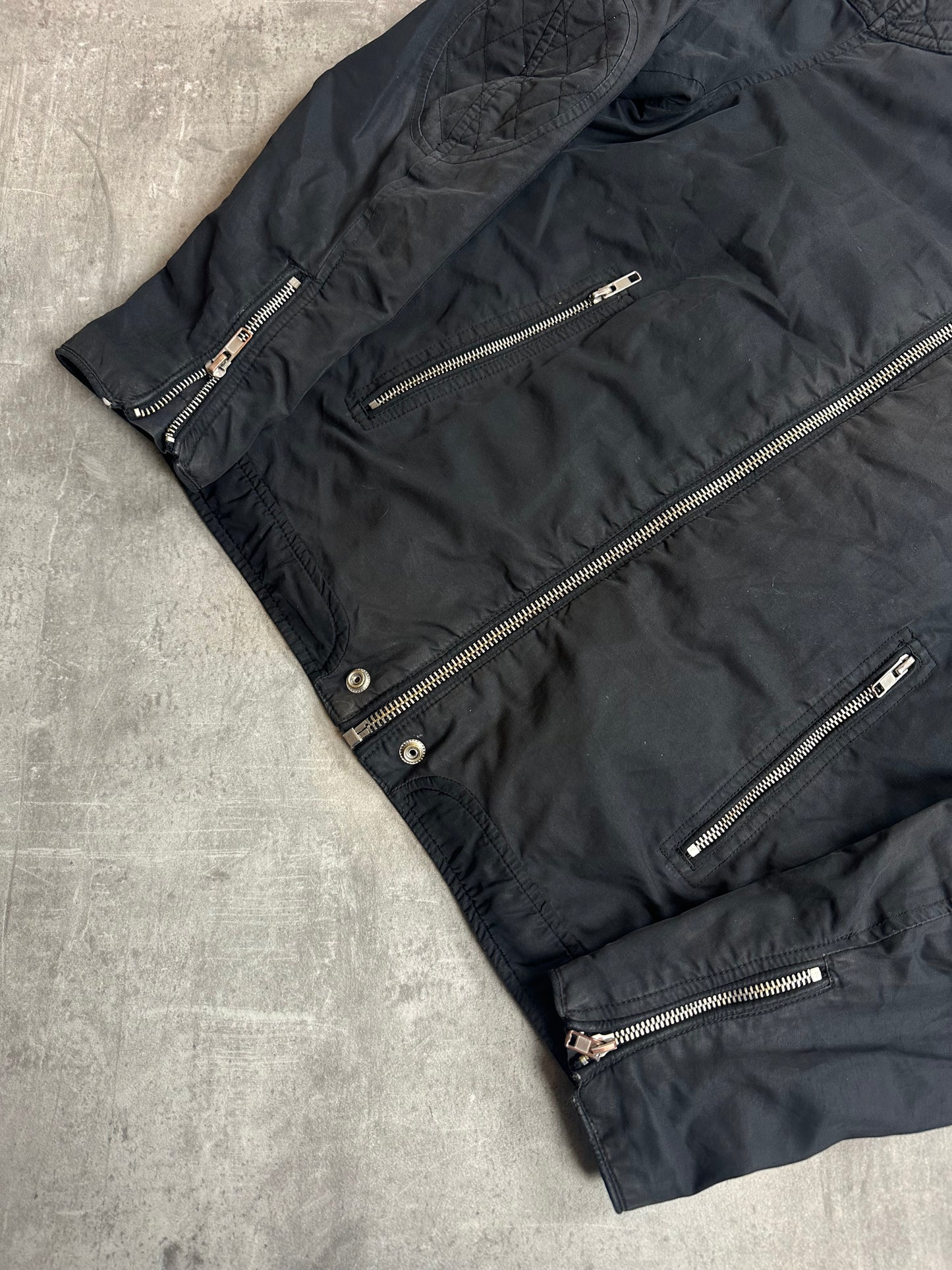 BLACK VINTAGE Y2K DIESEL BOMBER JACKET - 2000s - M/L