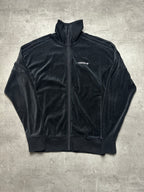 BLACK VINTAGE ADIDAS FIREBIRD VELOUR TRACKJACKET - 2000s - S/M