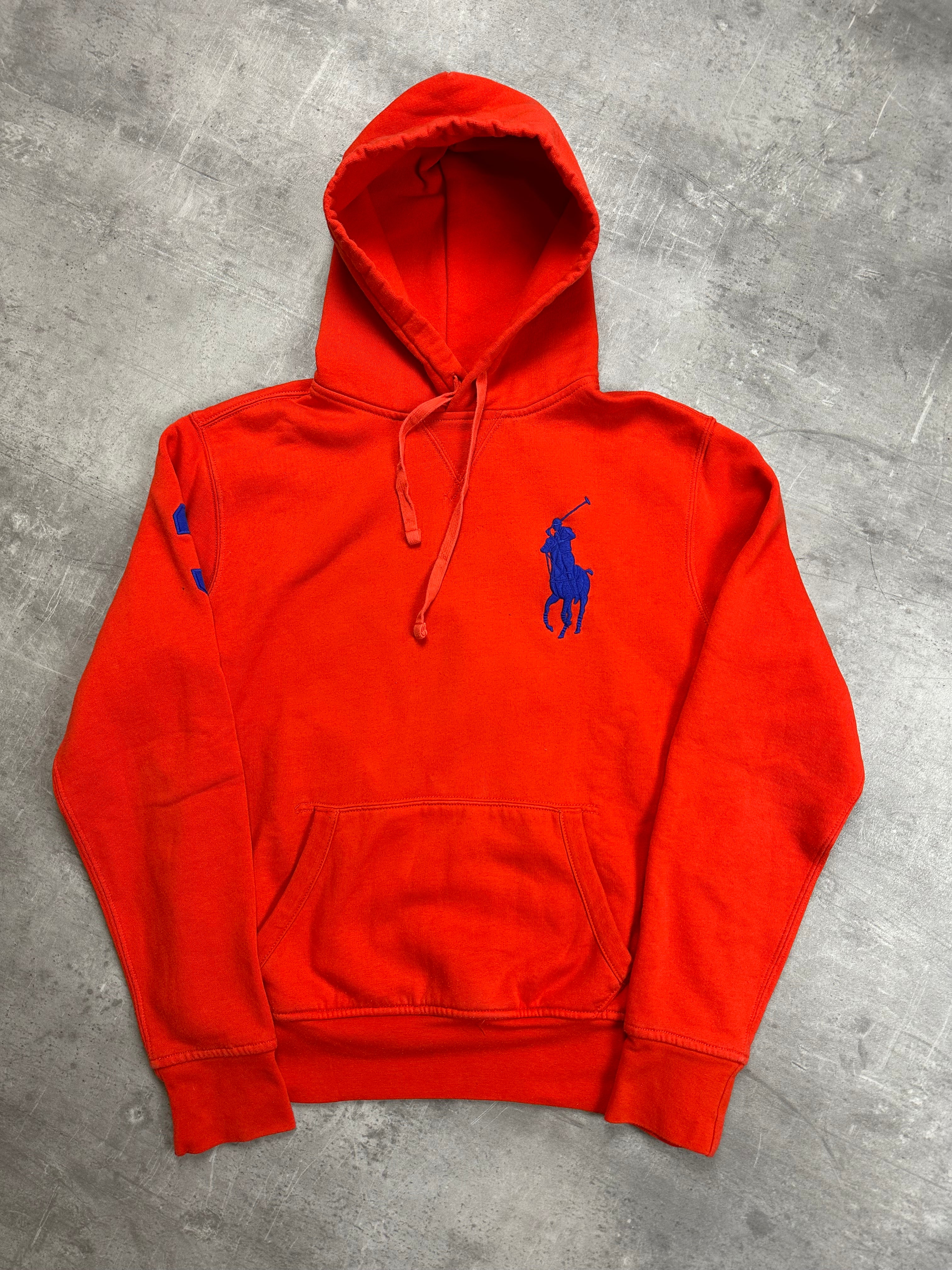 ORANGE POLO RALPH LAUREN BIG PONY HOODIE - S/M