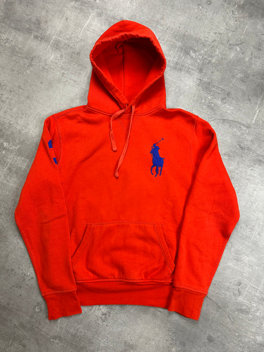 ORANGE POLO RALPH LAUREN BIG PONY HOODIE - S/M