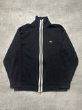 BLACK/WHITE LACOSTE ZIP KNIT SWEATSHIRT - M
