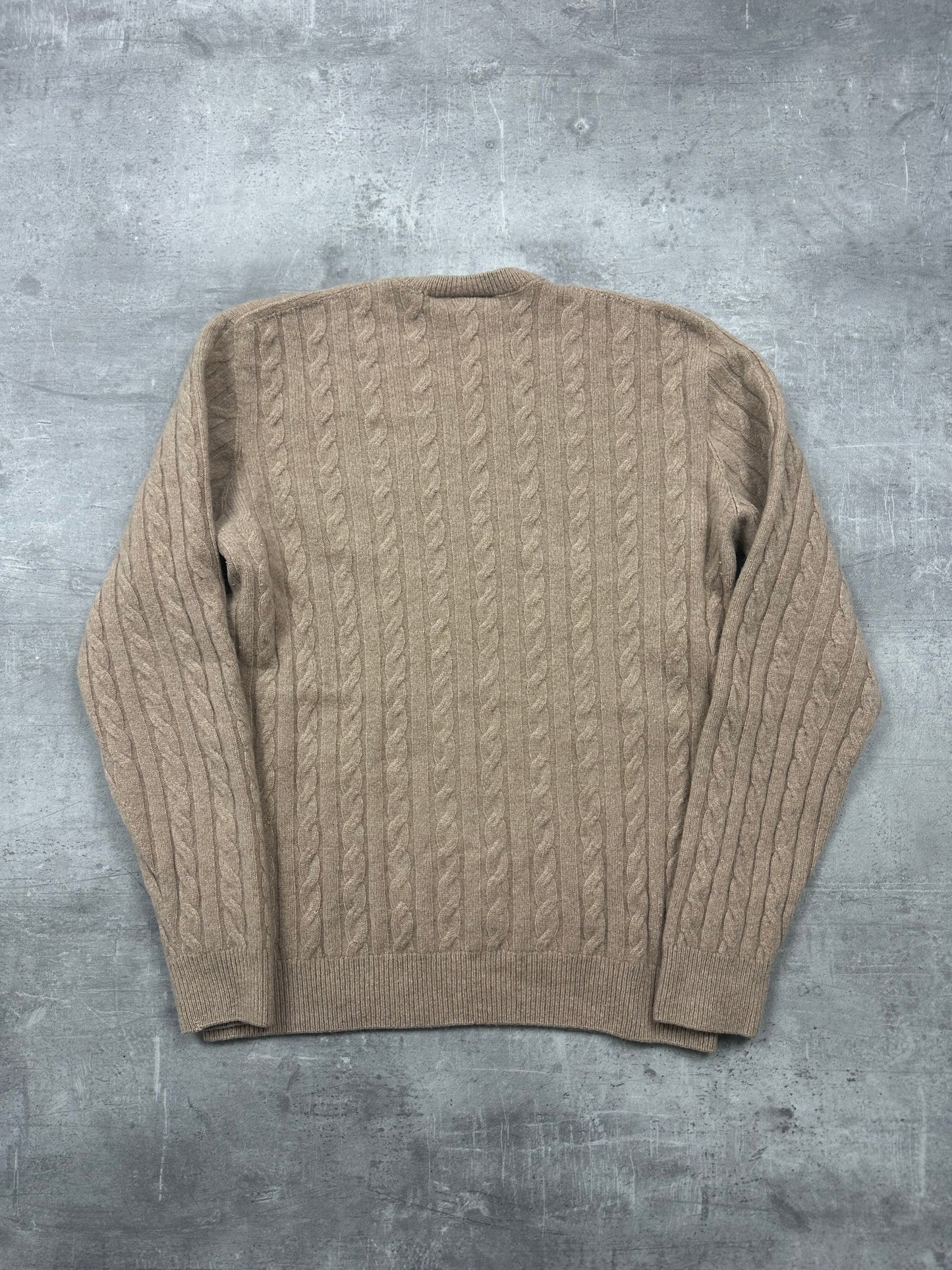 BEIGE LACOSTE WOOL KNIT SWEATER - M/L