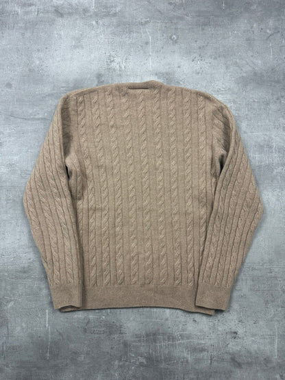 BEIGE LACOSTE WOOL KNIT SWEATER - M/L