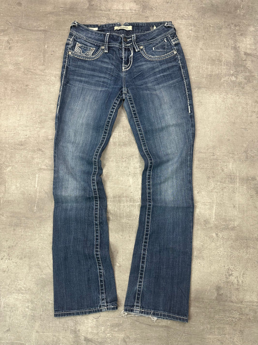 BLUE VINTAGE Y2K MISS ME STYLE BOOTCUT DENIM - 2000s - S