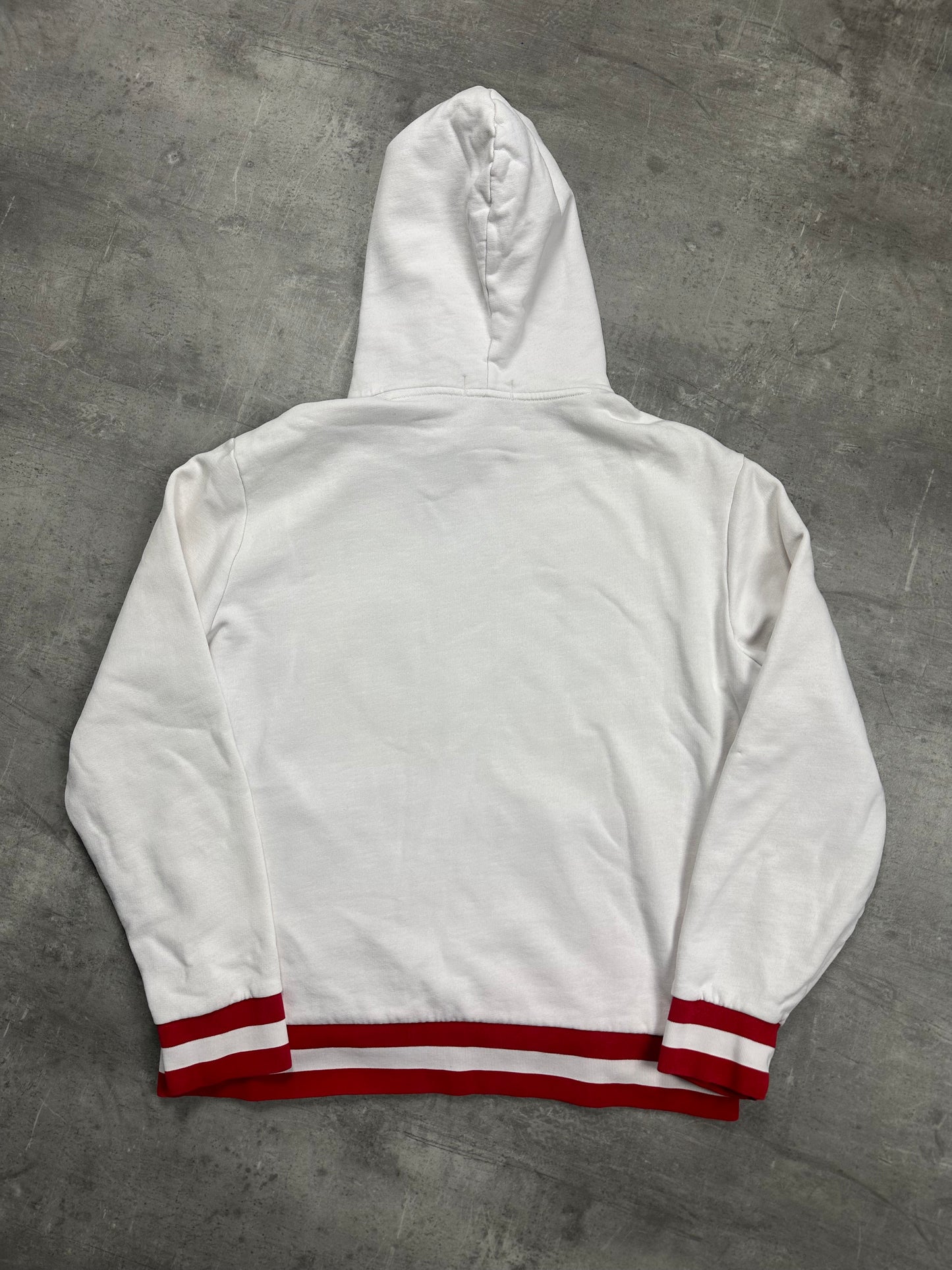 WHITE/RED VINTAGE POLO RALPH LAUREN PONY JAPAN HOODIE RARE - 2000s - L