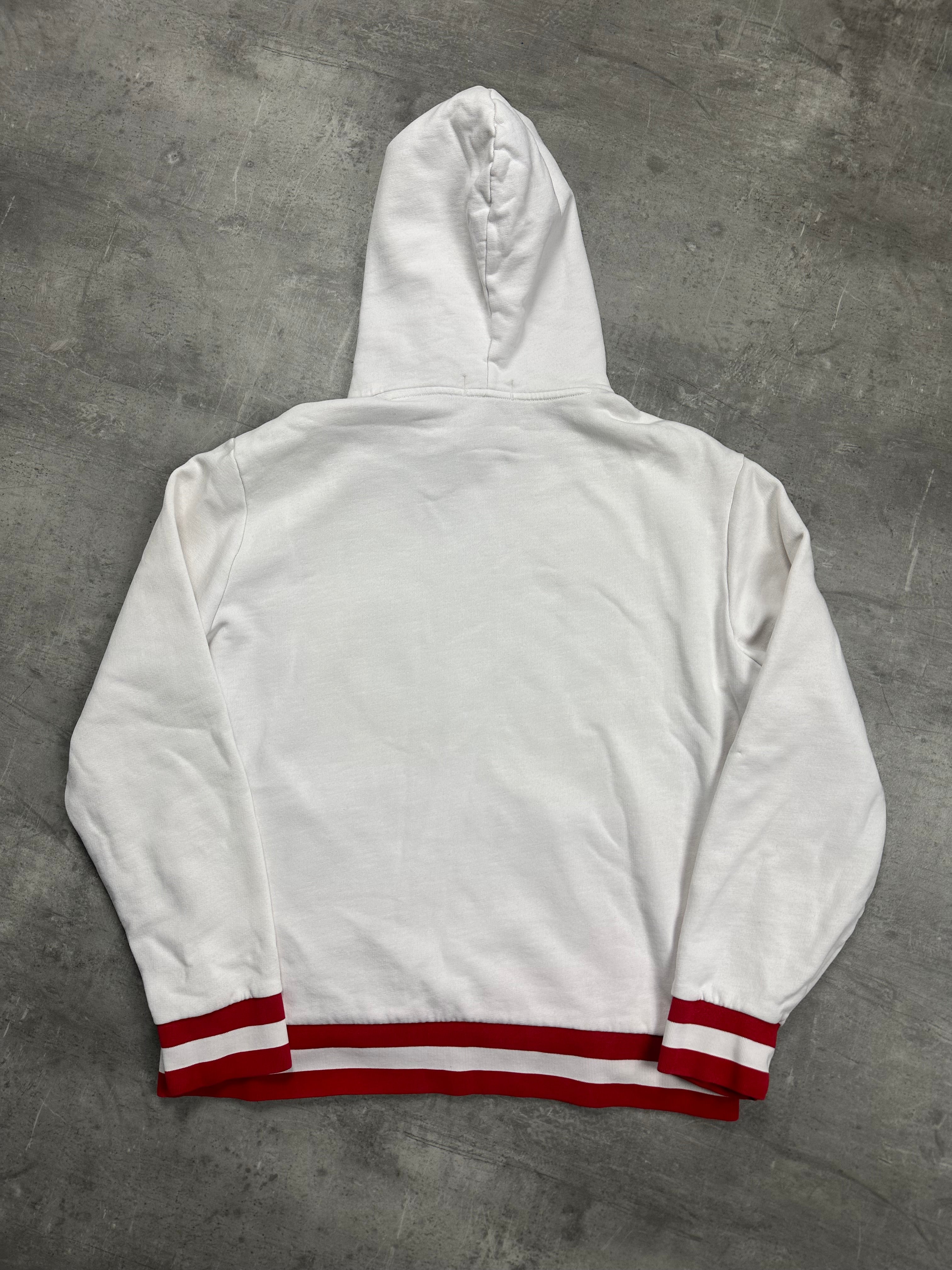 WHITE/RED VINTAGE POLO RALPH LAUREN PONY JAPAN HOODIE RARE - 2000s - L