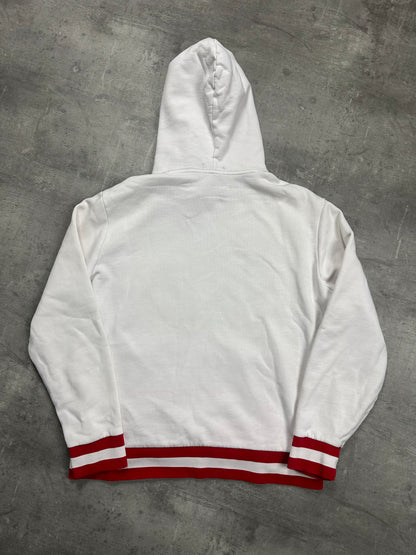 WHITE/RED VINTAGE POLO RALPH LAUREN PONY JAPAN HOODIE RARE - 2000s - L