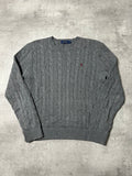 RED POLO RALPH LAUREN CABLE KNIT SWEATER - M
