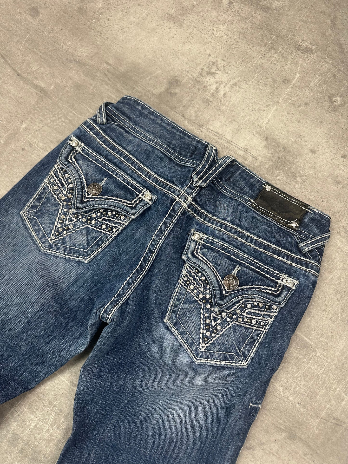 BLUE VINTAGE Y2K MISS ME STYLE BOOTCUT DENIM - 2000s - S