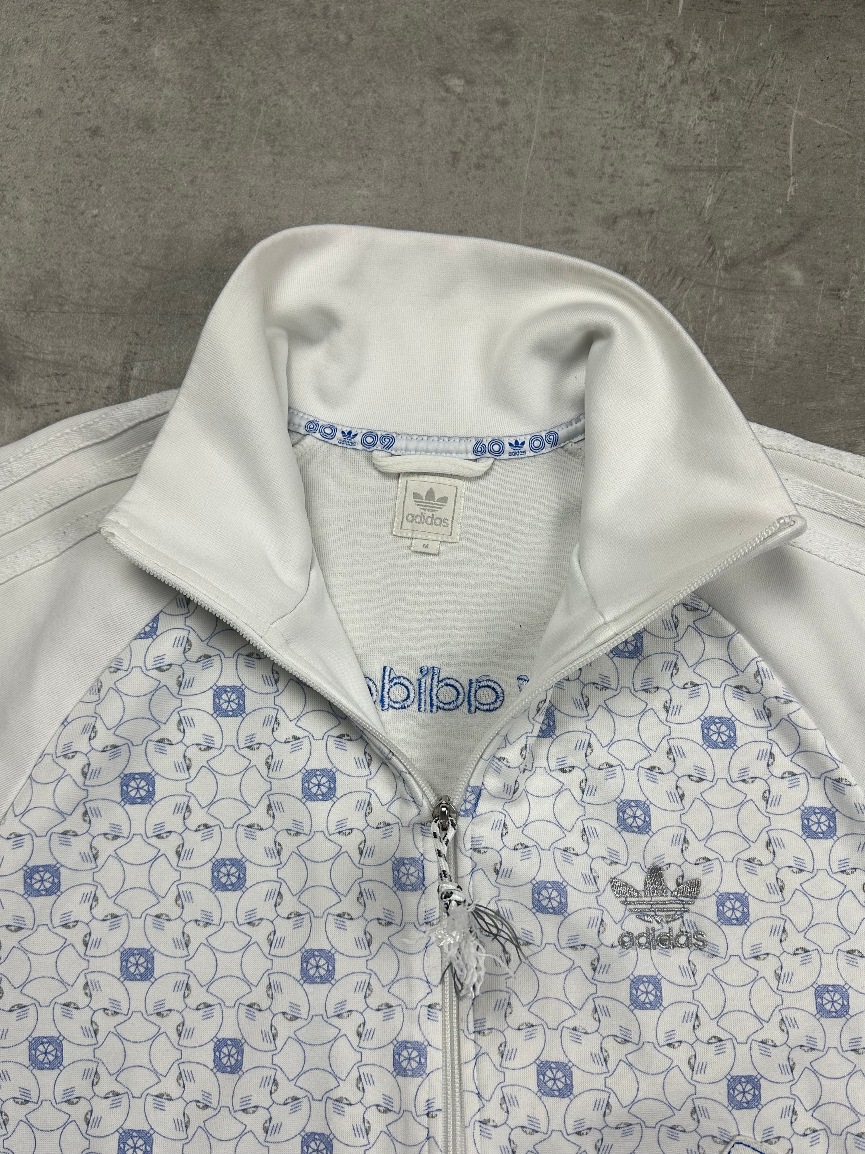 WHITE/BLUE VINTAGE ADIDAS FIREBIRD SPECIAL EDITION 70TH TRACKJACKET - M