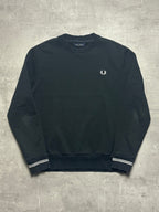 BLACK FRED PERRY KNIT PULLOVER - M/L