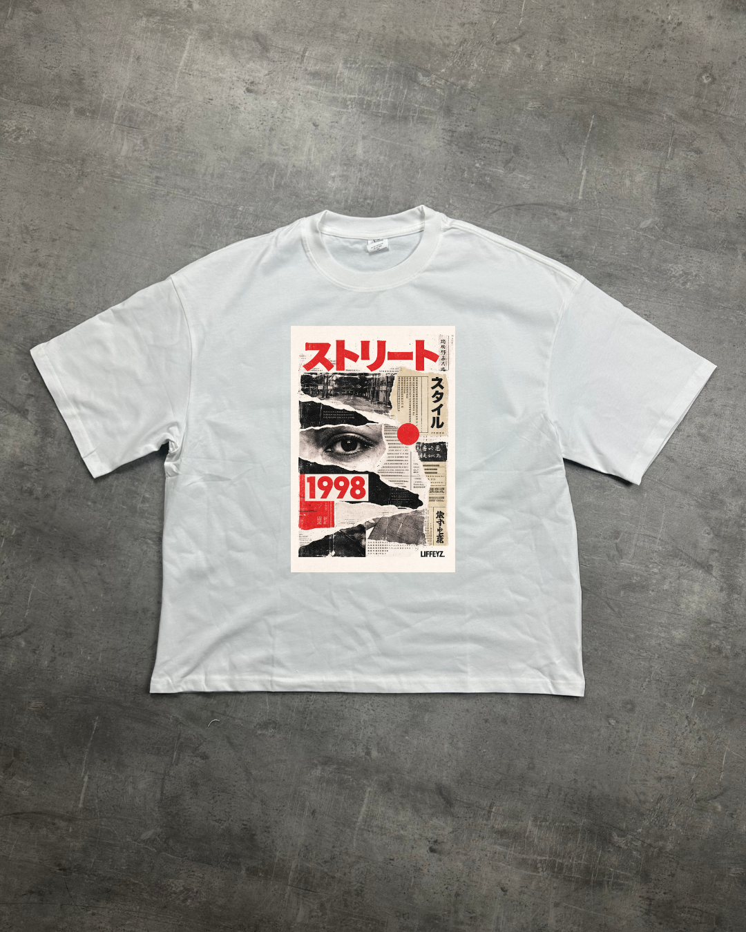 WHITE TOKYO VIBES LIFFEYZ GRAPHIC T-SHIRT