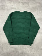 GREEN LACOSTE CABLE KNIT SWEATER - 2000s - L/XL