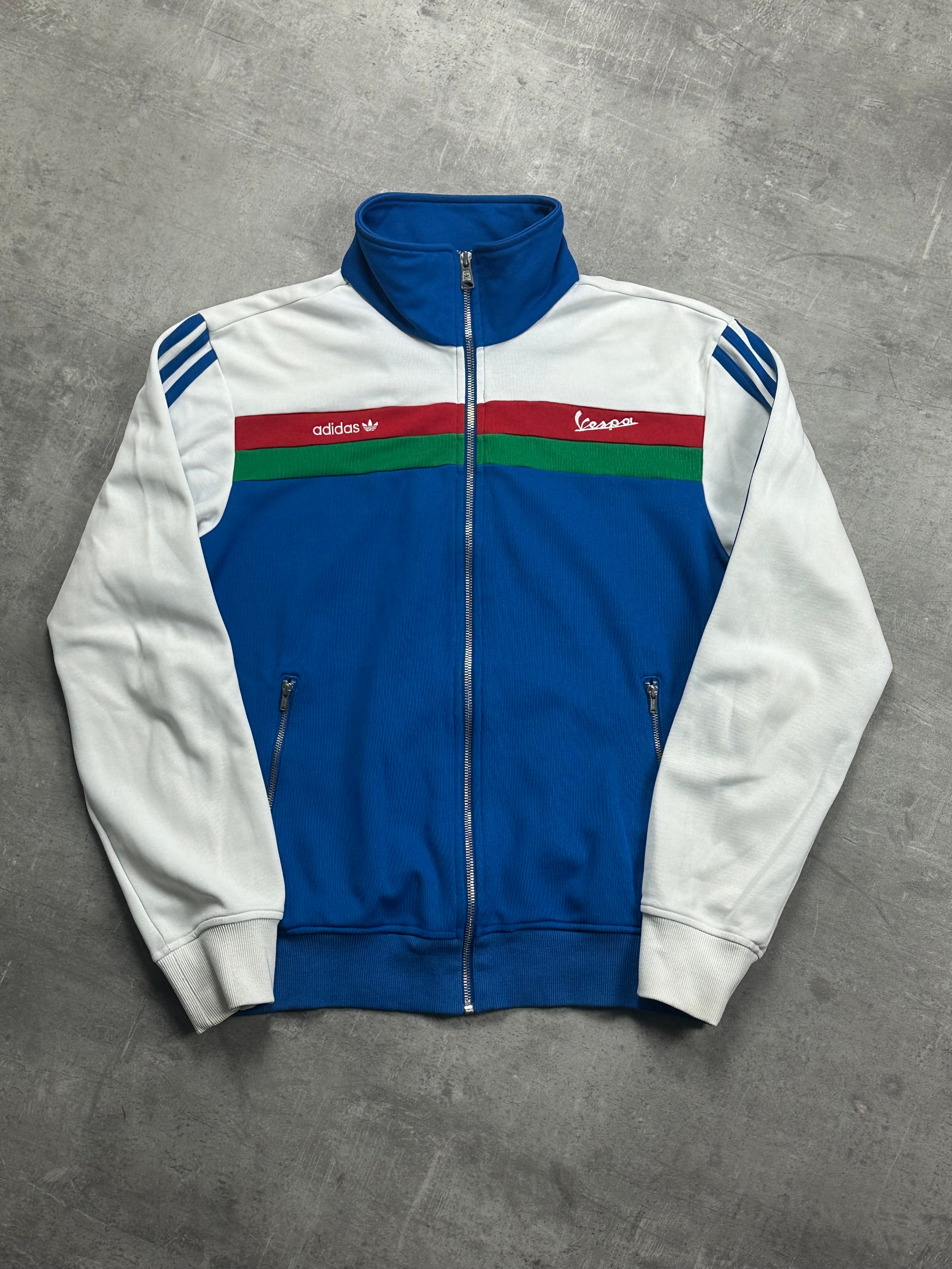 BLUE/WHITE VINTAGE ADIDAS RETRO VESPA TRACKJACKET RARE - 2000s - M