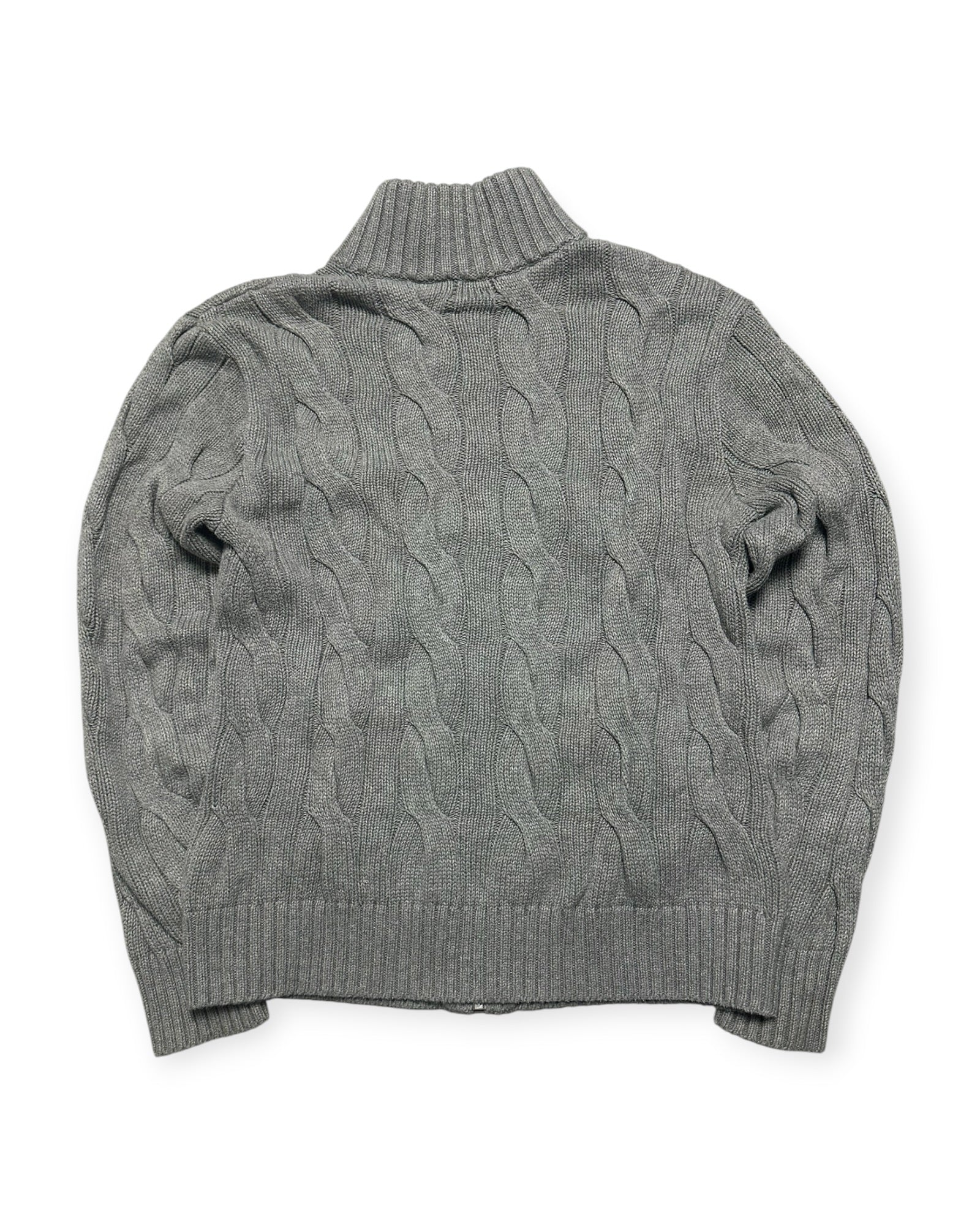 GREY POLO RALPH LAUREN CABLE ZIP KNIT (W)