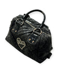BLACK VINTAGE GUESS HEART LEATHER BAG RARE Y2K