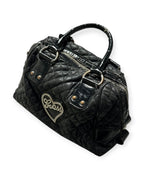 BLACK VINTAGE GUESS HEART LEATHER BAG RARE Y2K