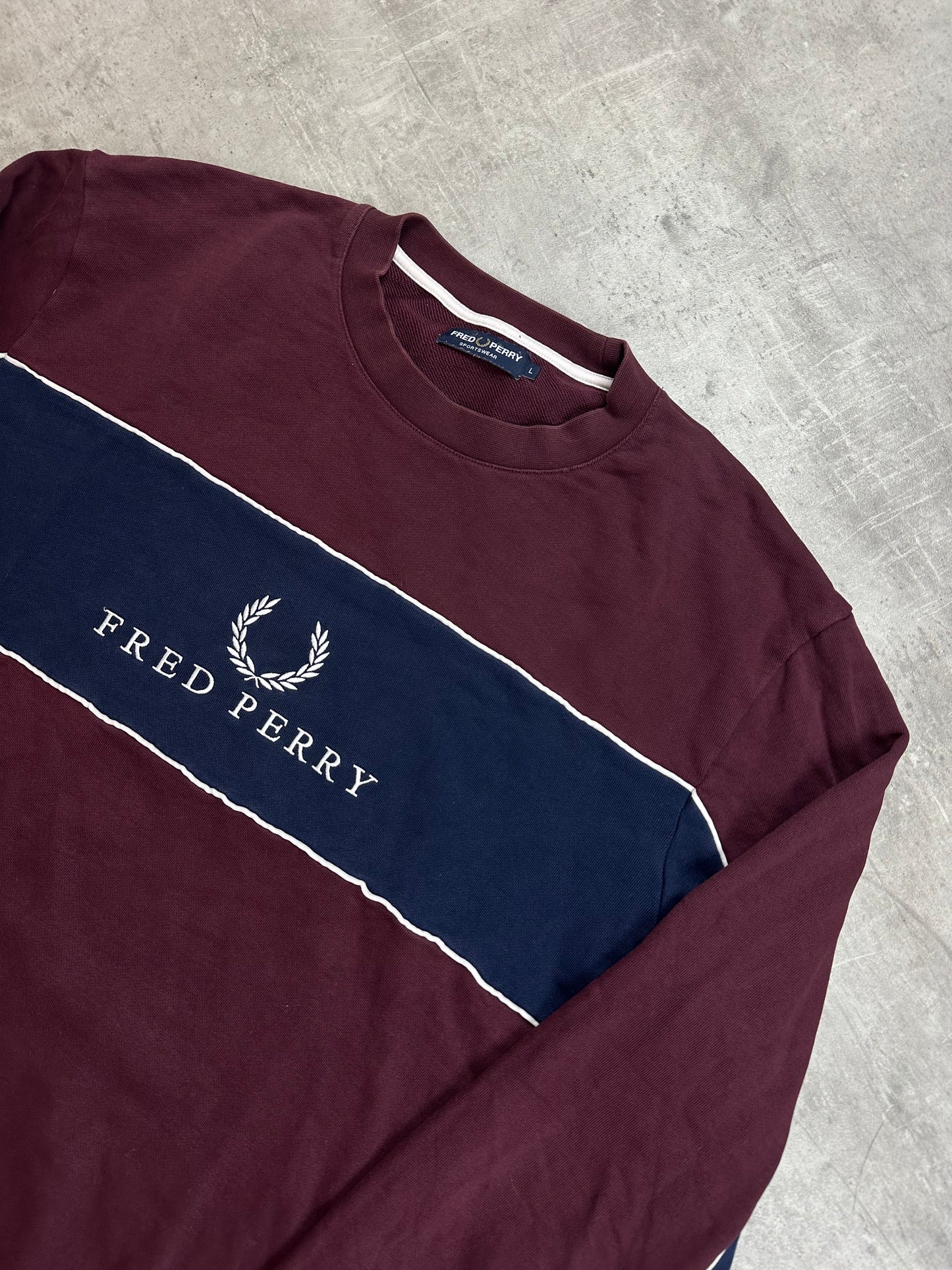 BORDEAUX VINTAGE FRED PERRY SWEATSHIRT - 2000s - L