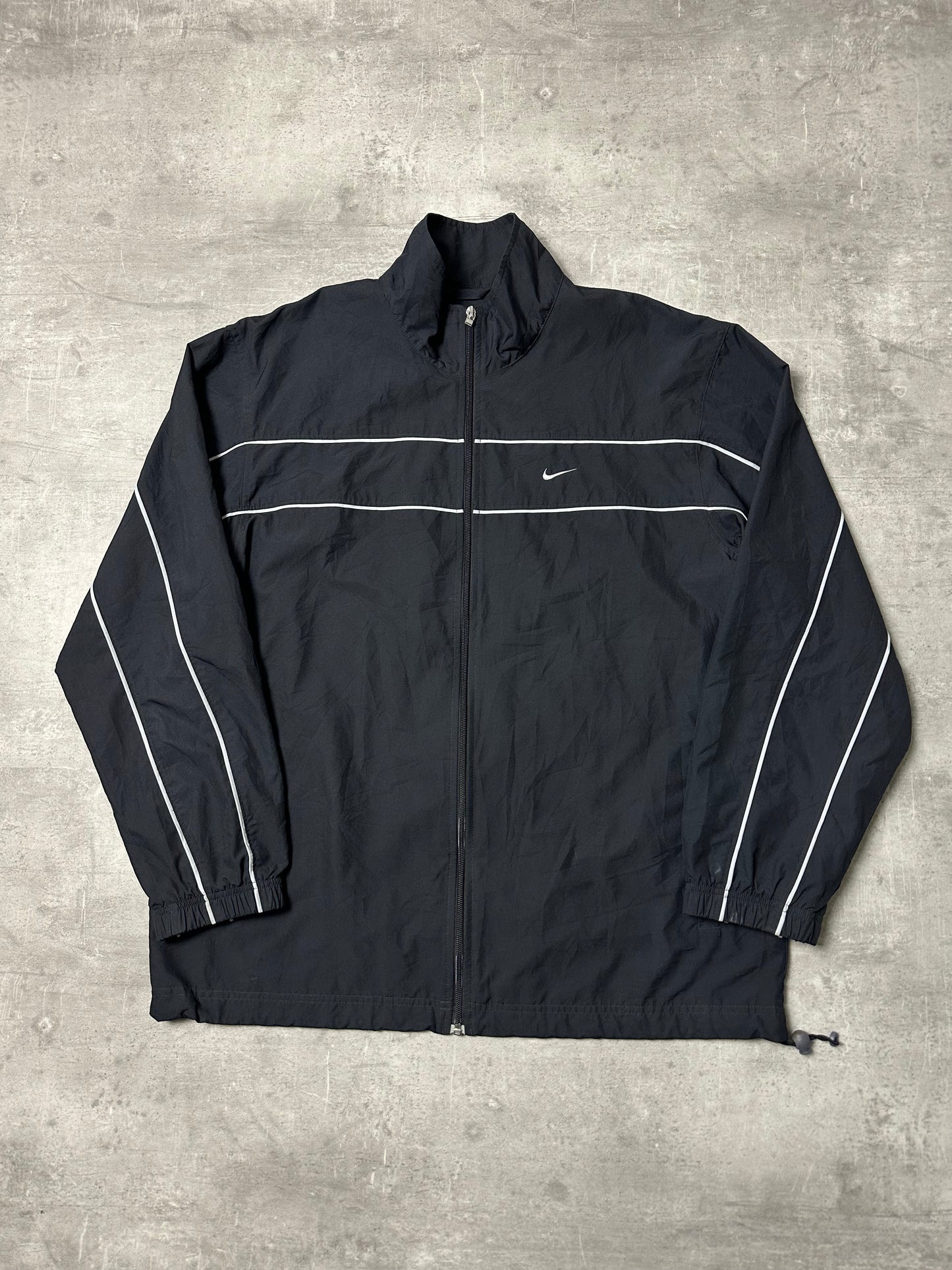 BLACK/WHITE VINTAGE NIKE TRACKJACKET - 2000s - L/XL