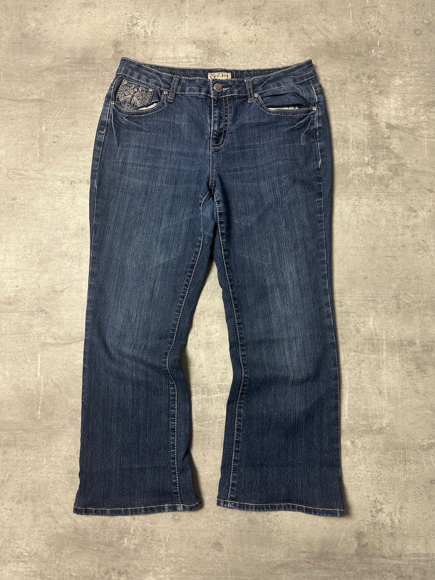 BLUE VINTAGE Y2K MISS ME STYLE BOOTCUT DENIM - 2000s - S/M