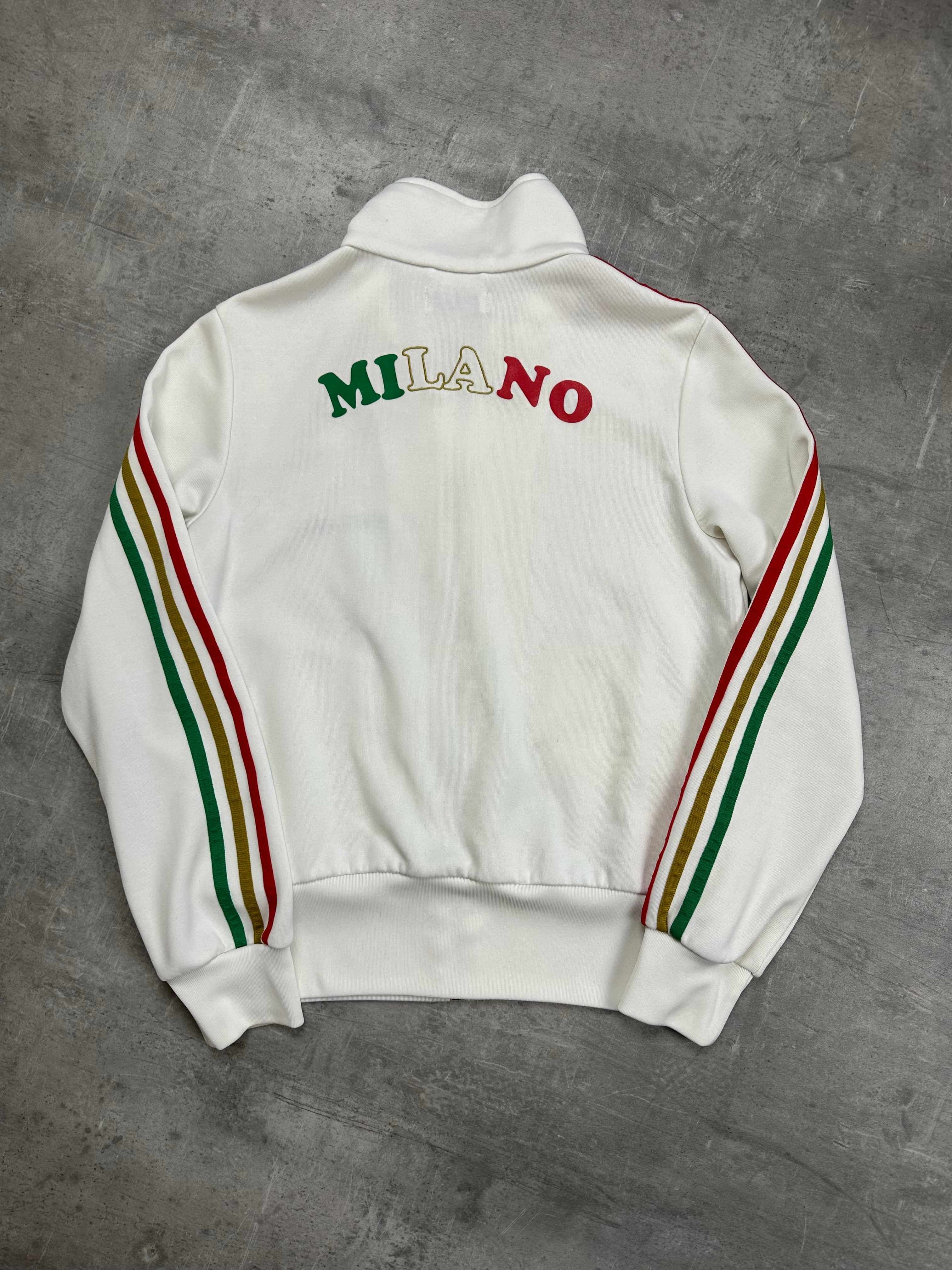 WHITE/RED VINTAGE ADIDAS MILANO TRACK JACKET RARE (W) - 2000s - S