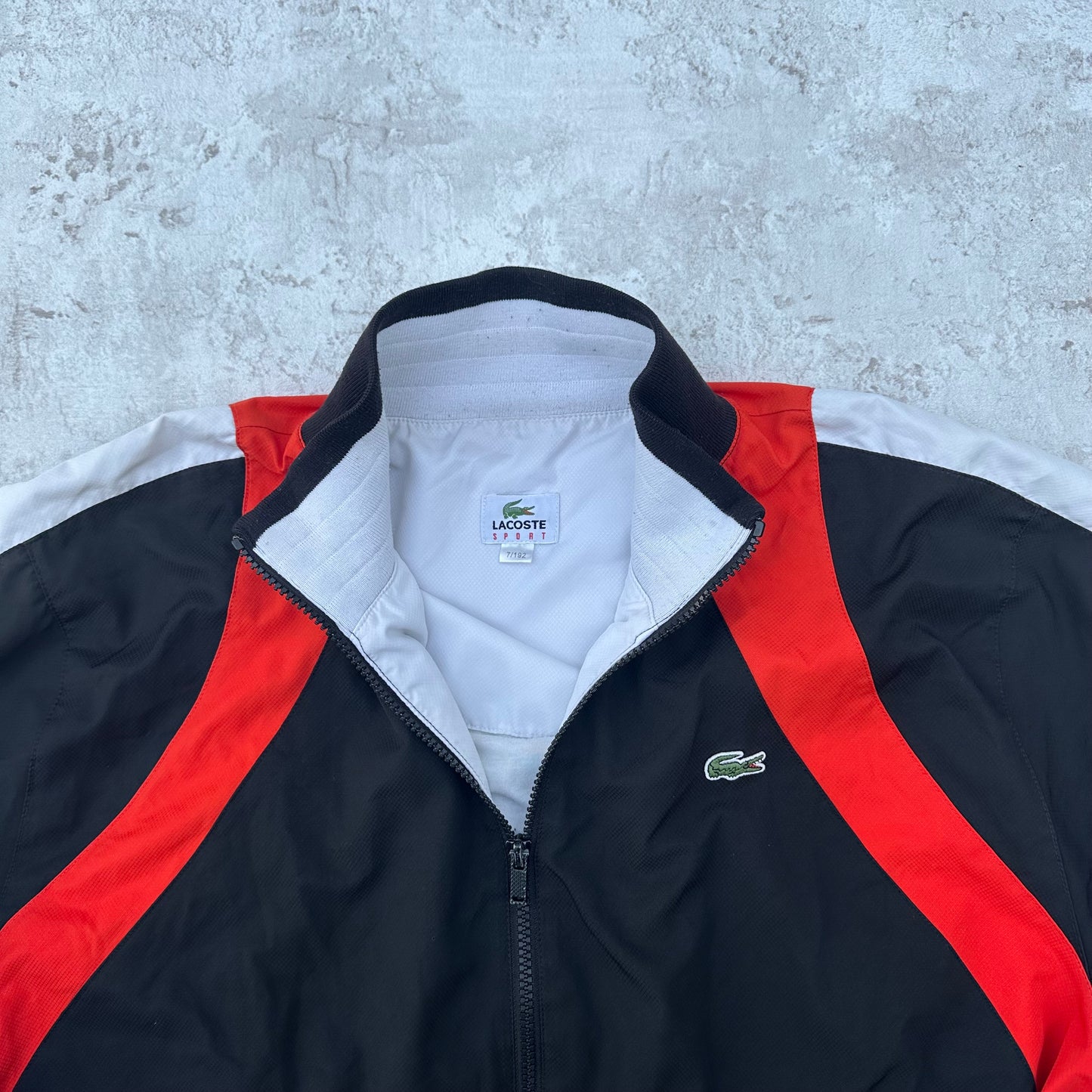 BLACK/RED LACOSTE VINTAGE SPORT TRACKJACKET - 2000s - M/L