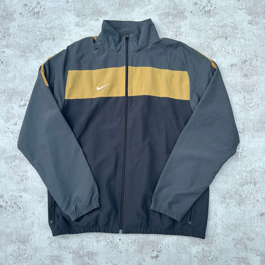 GREY/BROWN NIKE TRACKJACKET - 2000s - L