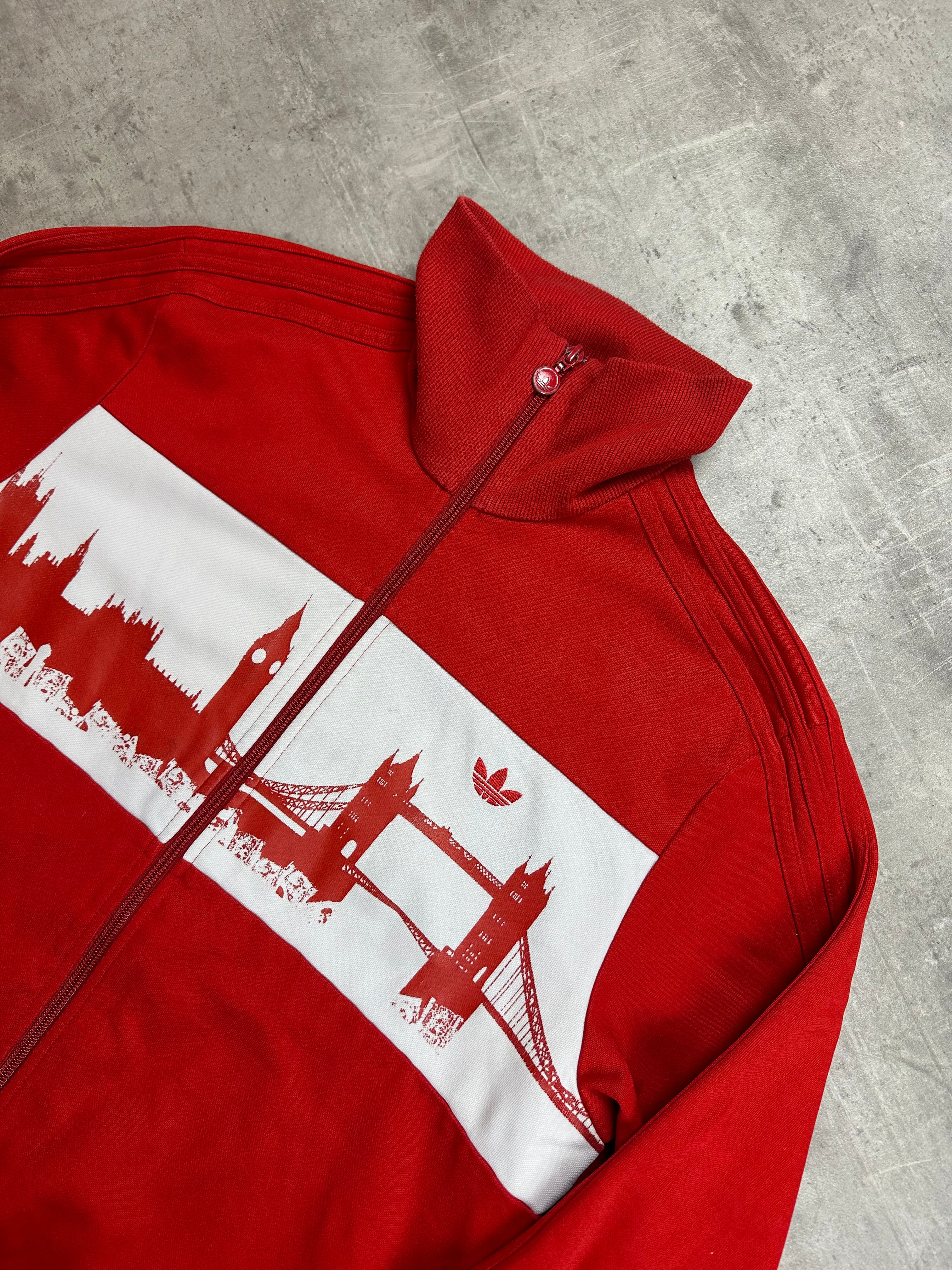 RED/WHITE VINTAGE ADIDAS LONDON TRACK JACKET VERY RARE - 2000s - M/L