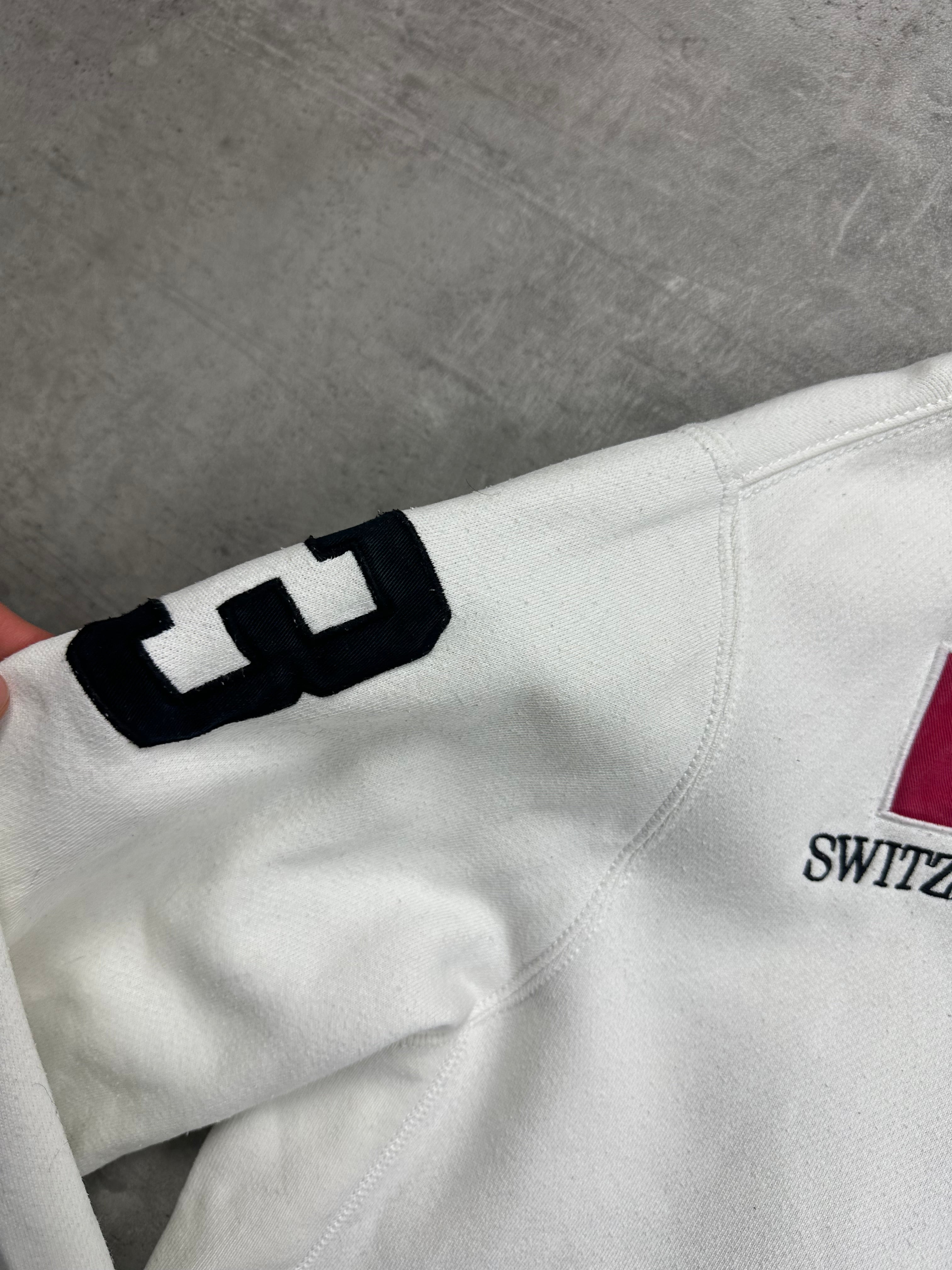 WHITE POLO RALPH LAUREN BIG PONY SWITZERLAND HOODIE - L