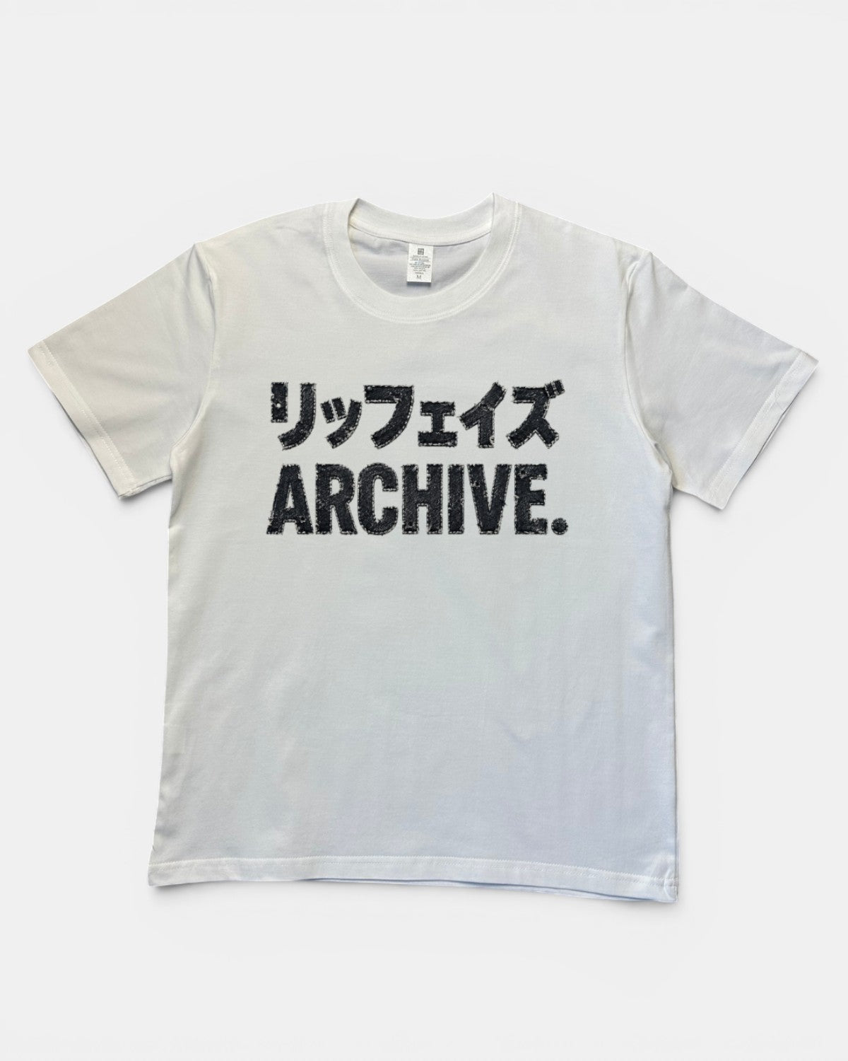 WHITE LIFFEYZ DENIM VIBES SLIM FIT GRAPHIC T-SHIRT