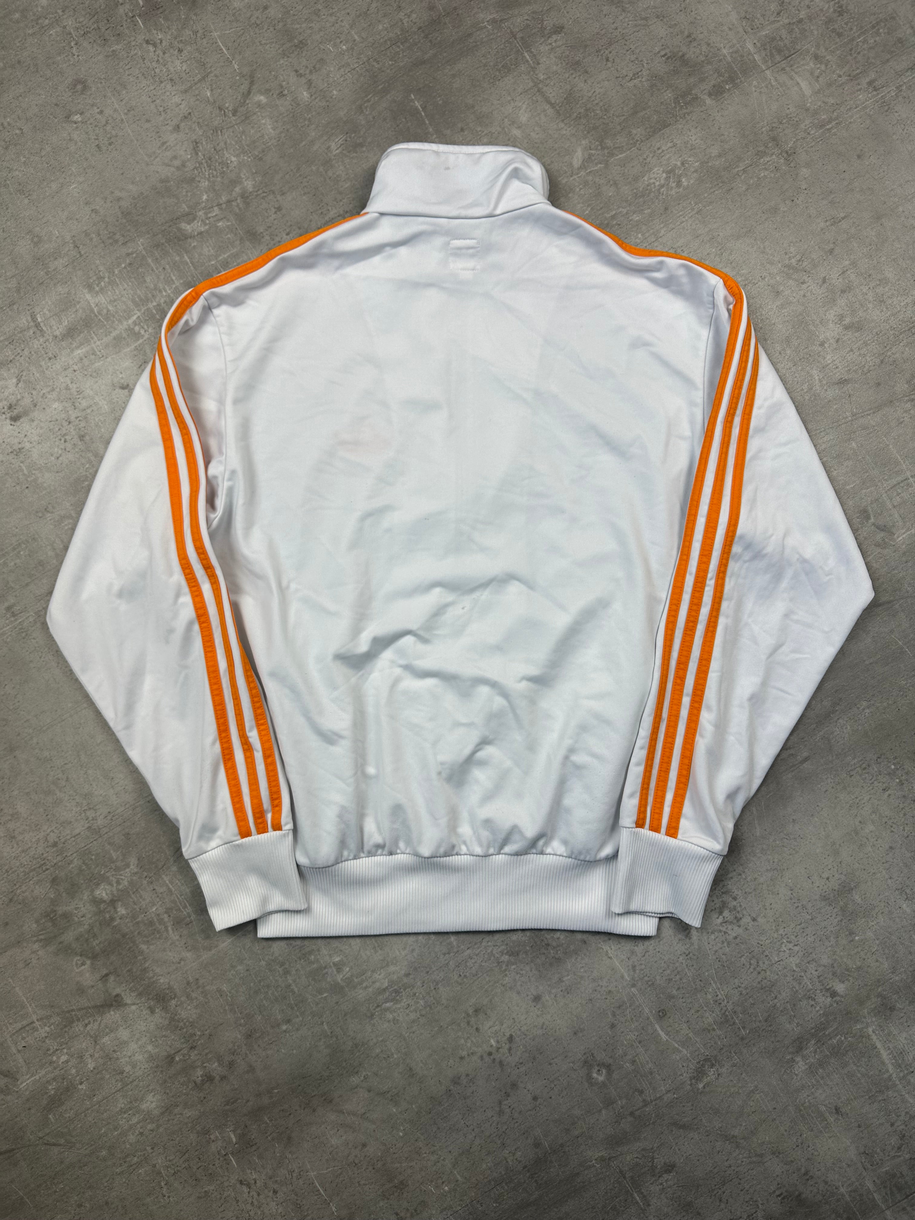 WHITE/ORANGE VINTAGE ADIDAS FIREBIRD TRACK JACKET - 2000s - M/L