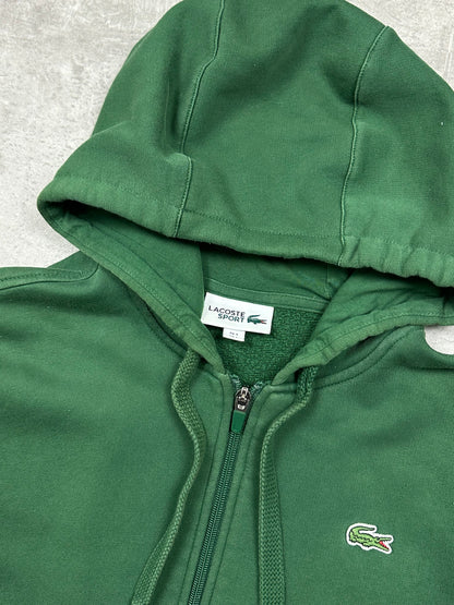 GREEN LACOSTE ZIP HOODIE - M/L