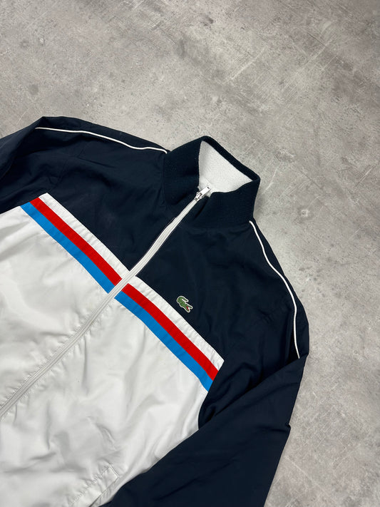 NAVY/WHITE VINTAGE LACOSTE SPORT TRACKJACKET - 2000s - M/L