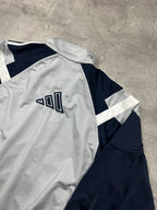 GREY/BLUE VINTAGE ADIDAS RETRO TRACK JACKET - 2000s - M/L